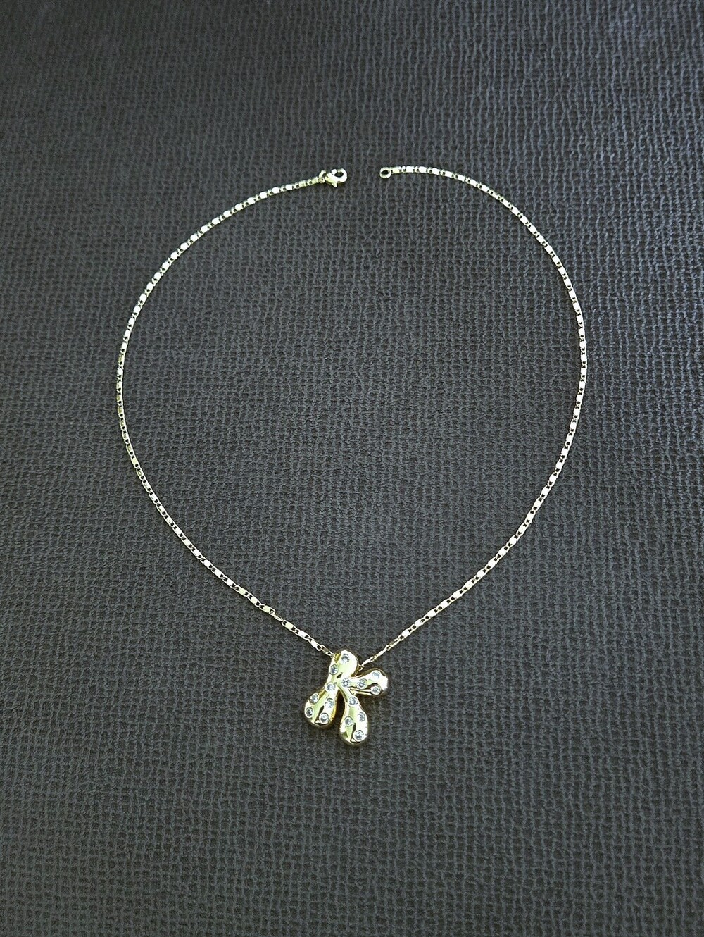 Gemelli👭 Puffy Letter "K" Initial Pendant Necklace